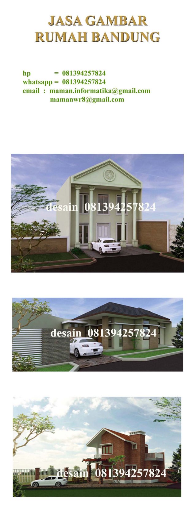 Jasa Desain Rumah Bandung Rp 9000 M2 Jasa Desain Les